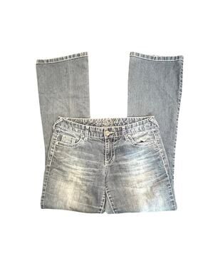 Women's Bootcut Jeans Size 5/6 Regular Medium Wash Stretch Stitch Flap Pocket